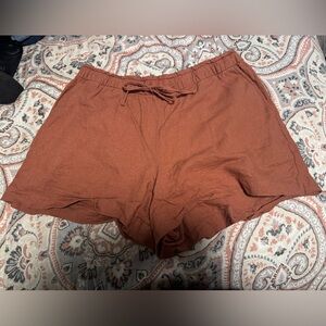 Gap Women's Burnt Orange Linen Shorts